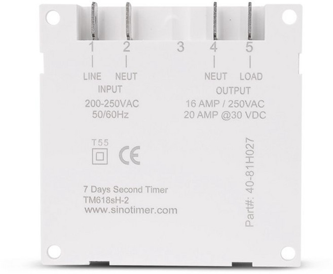 SinoTimer TM618SH 220V 1 초 간격 전원 공급 장치 7 일 매주 프로그래밍 가능한 디지털 전자 조명 일일 타이머 스위치, 하얀색