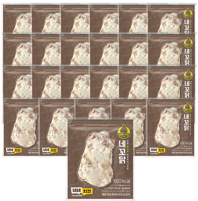 네네치킨 네꼬닭 순살 닭다리 화이트어니언맛, 100g, 24개