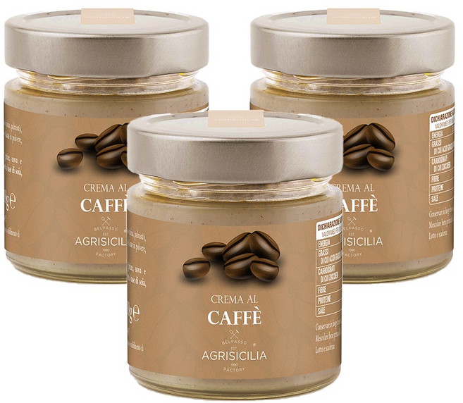 이탈리아 아그리시칠리아 Agrisicilia caffe coffee jam 커피 에스프레소 크림 스프레드, 3개, 200g