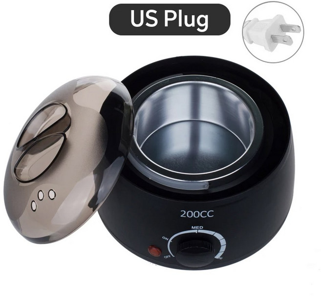 제모 기계 히터 용융 왁싱 파라핀 콩 가열, 04 200ML black US, 04 200ML black US