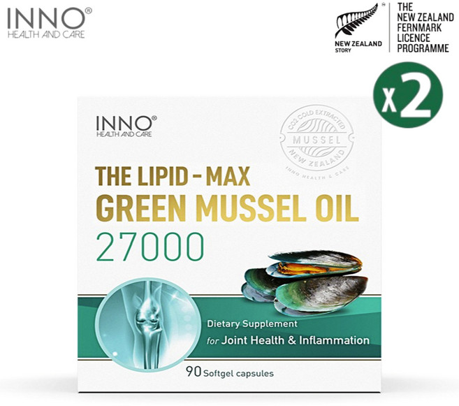 뉴질랜드 프리미엄 초록입홍합 오일 이노헬스 리피드맥스 27000 90캡슐 크릴오일 아스타잔틴 뼈 관절 영양제, 2개, 90정
