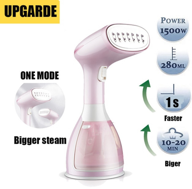 의류 스팀 다리미 핸드헬드 패브릭 1500W 여행용 수직 미니 휴대용 고품질 가정, 03 801 pink