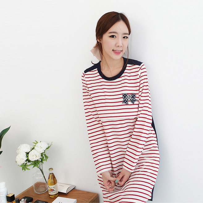 긴팔 수유 리본땡땡이