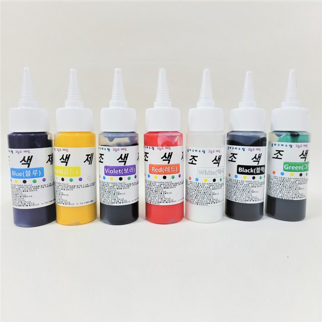 국내산 레진 전용 조색제 7컬러 40g 레진아트 공예 재료 액상 염료, 블랙 40g, 1개