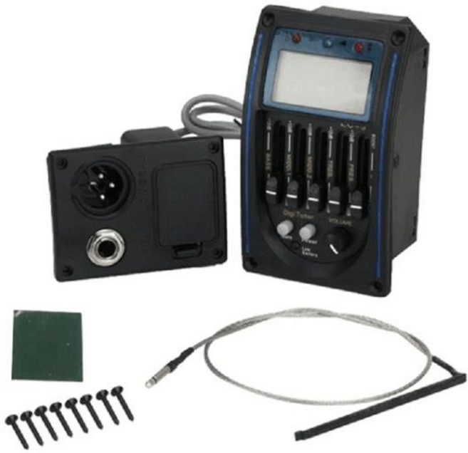 어쿠스틱 기타 픽업 프리앰프 EQ LCD 튜너 피에조 이퀄라이저 5 밴드 프너 LC5, 01 black, 한개옵션1