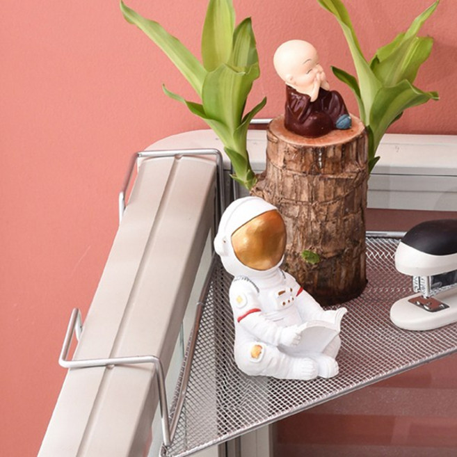 온더벨라 사무실 파티션 코너걸이 메탈 화분선반 1+1, 1세트, 실버