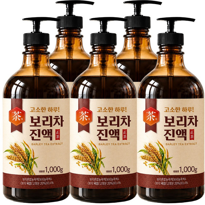 정성하루 보리차 진액 보리차원액, 1kg, 5개
