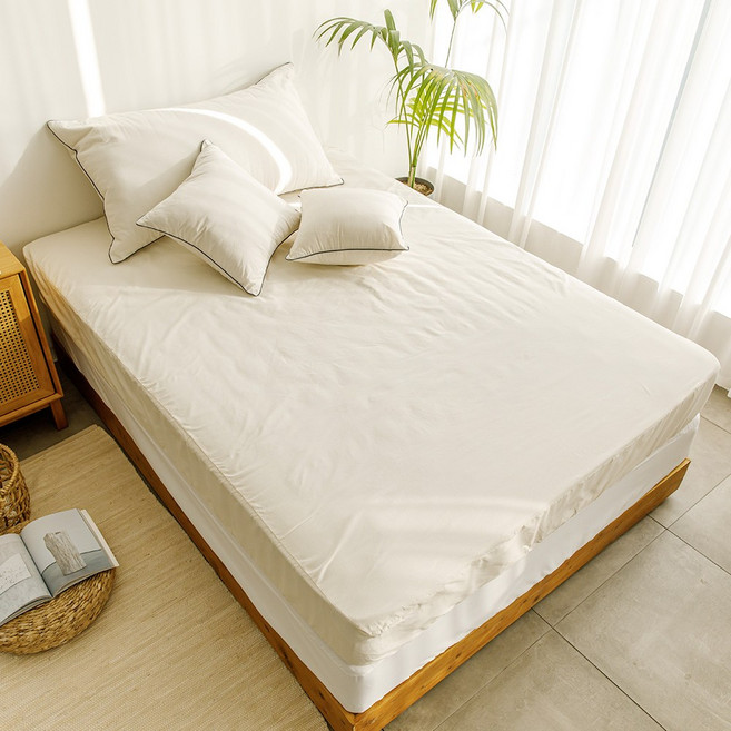 에스텔 순면 광목 홑겹 매트리스커버 / ㅁ자 고무밴드