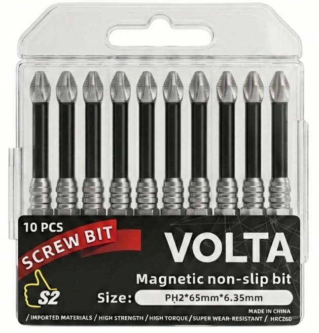 안쏘니 자석 드라이버 비트 세트 드릴 십자 전동 논슬립 헤드, 65mm 10개 세트, 1개
