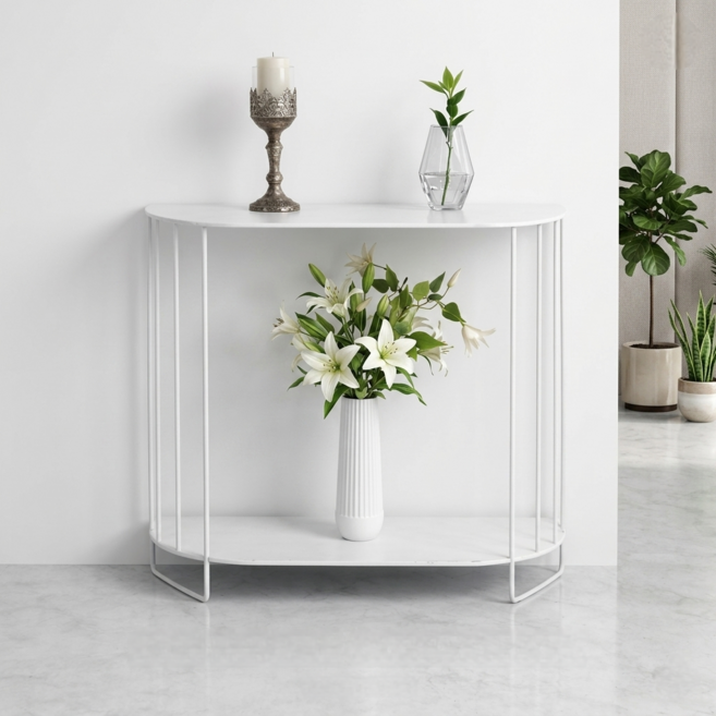 브론 라운드 스트라이프 콘솔, 화이트