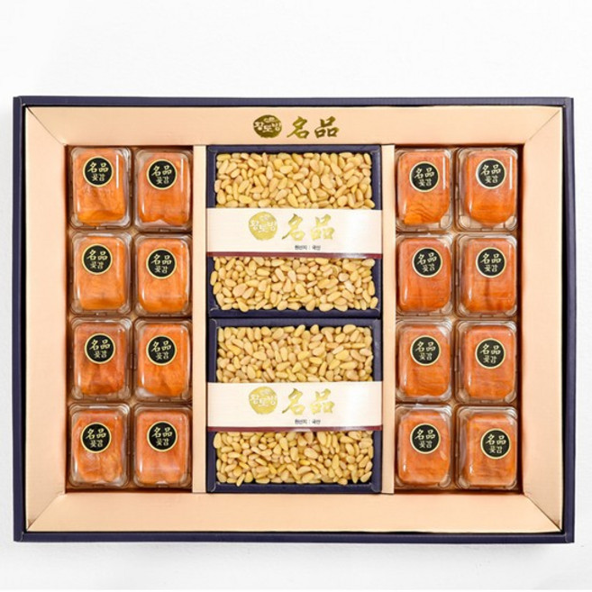 Fresh 일성영농조합법인 곶감 잣 선물세트 개별포장 16과 1.16kg 고급형 보냉가방 포장, 1개