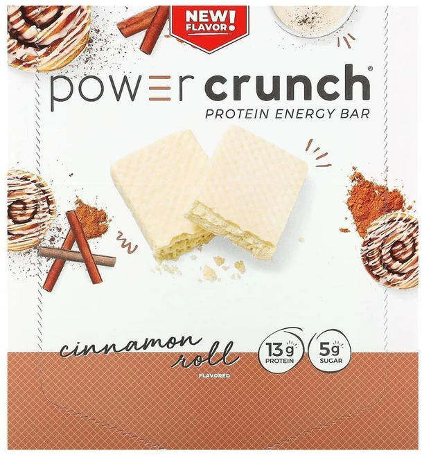 BNRG Power Crunch Protein Energy Bar Cinnamon Roll 비엔알지 파워 크런치 프로틴 에너지 바 시나몬 롤 12p 480g, 12개 - 쿠팡