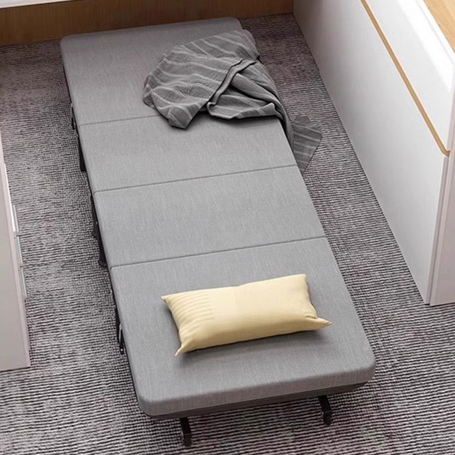 1인용 침대 사무실 낮잠 침대 간이 경량 1초 수납 캠핑 침대 접이식 침대, 블랙90cm