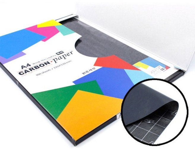 (재미스쿨) A4 복사용 먹지 10장(1봉) 카본지 미술 실험, 검정