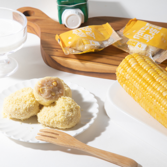 별미힘떡 단백쫀떡 옥수수맛 개별포장 아침대용간식 냉동떡 40g, 10개