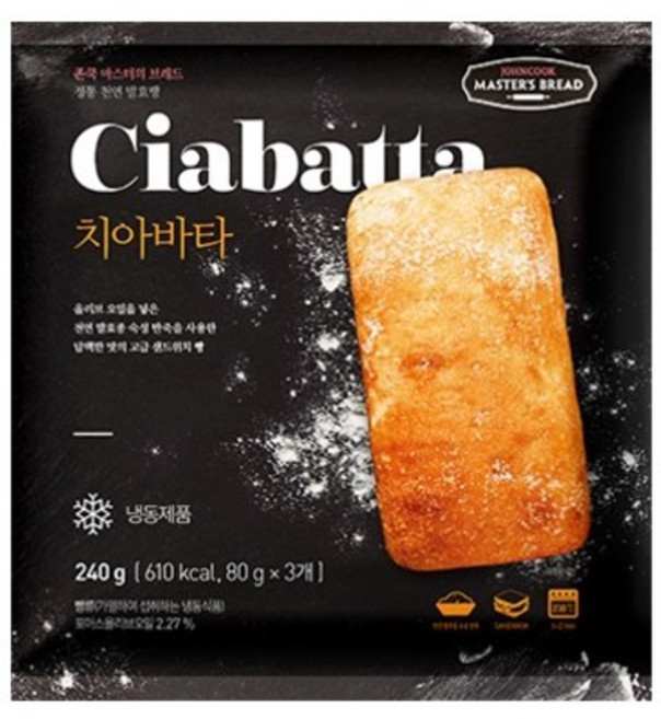 존쿡델리미트 치아바타 240g(3개입), 1개, 240g