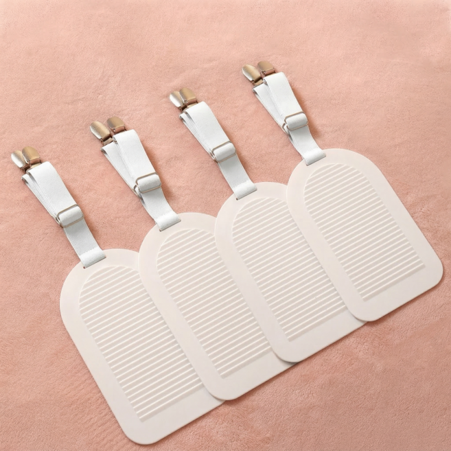 씨티엔 침대시트 고정집게 밀림방지 고정 밴드 4개입, 1세트, 화이트