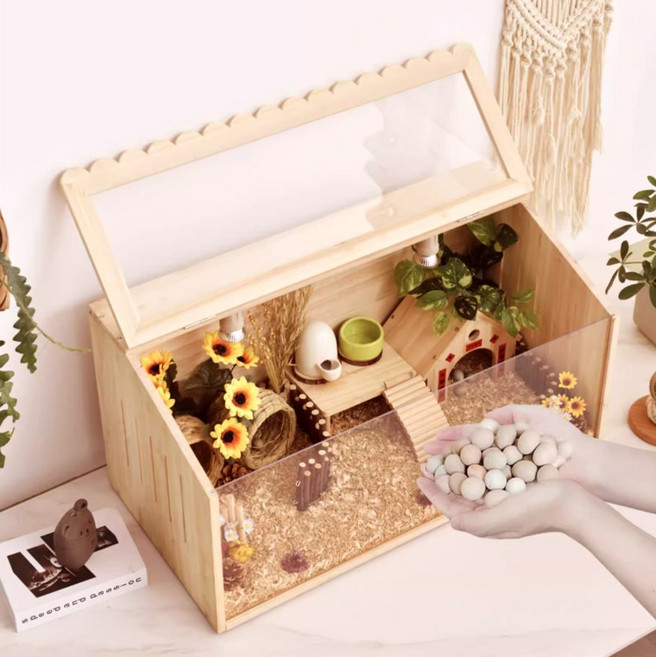 햄스터 도마뱀 사육장 파충류 애완동물 케이지 꾸미기, 50x30x30 채광창 사육 항온 모델, 1개