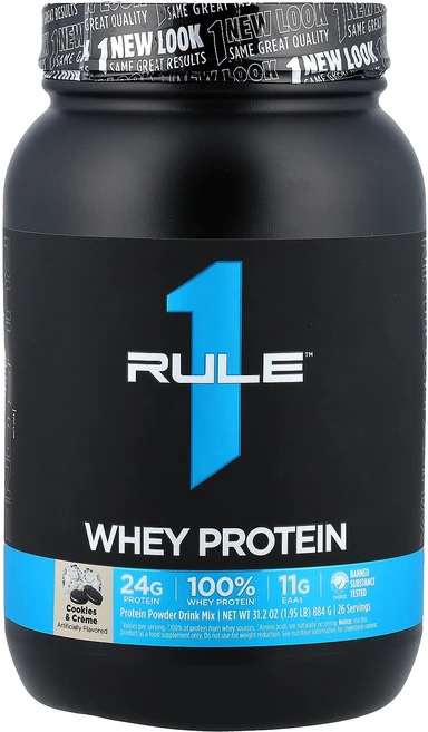 Rule One Proteins 유청 단백질 쿠키 & 크림 (1.95lb) - 884 g - 쿠팡