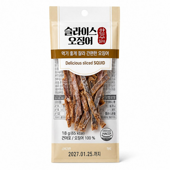 슬라이스 오징어, 30개, 18g