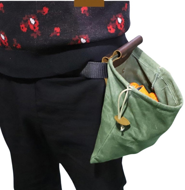 다용도 접이식 수확 가방 허리벨트 백패킹용 과수원, 베이지, 1개