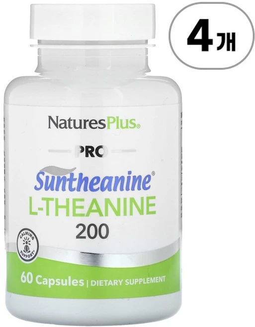 네이처스 플러스 프로 선테아닌 L-테아닌 100mg NaturesPlus Pro Suntheanine L-Theanine 200 100 mg 60정 - 쿠팡