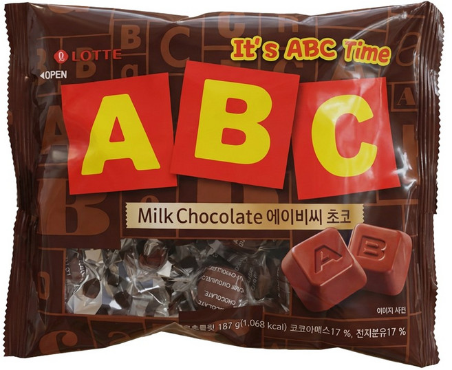 롯데 ABC 초콜렛, 4개, 187g