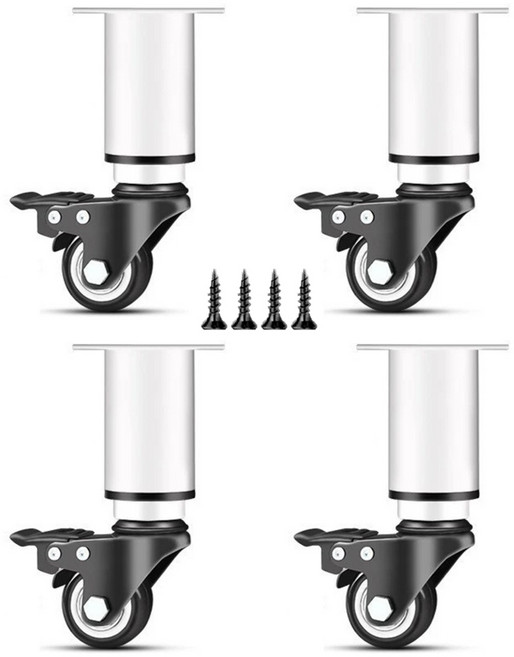 스태빌 폴리노 높이 조절 바퀴형 침대 소파 책상 가구 다리 4개, 화이트 14~16