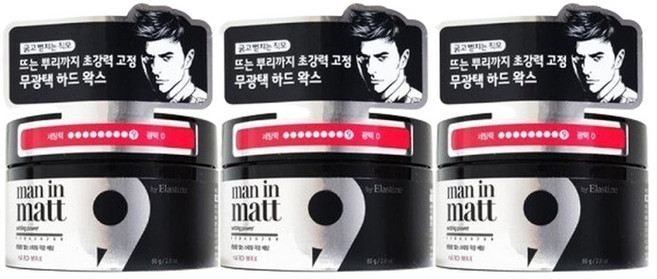 엘지 엘라스틴 맨인매트 무광택 헤어 왁스 하드 80g X 3개