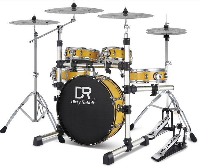 이스턴 코리아 DR 드럼 세트 정품 어쿠스틱 5기통 무소음 겸용 연습용 입문용 추천, 옐로우- 일반 5기통4심벌, 1개