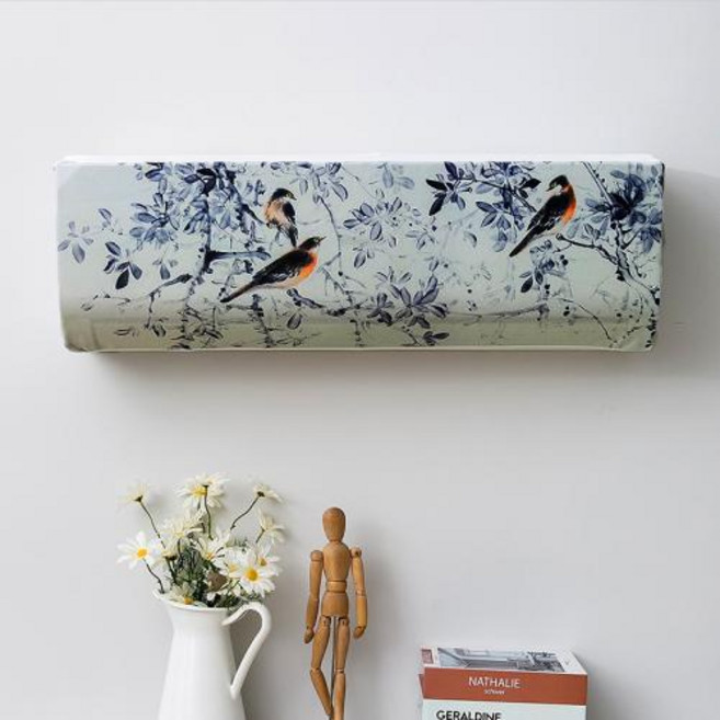 중국 스타일 벽걸이 에어컨 커버 신선한 패턴 에어컨 보호대, 45) 12 - 80x20x27   1P