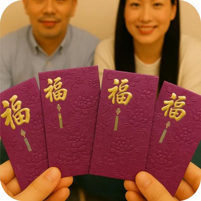 ALT 복 들어오는 용돈 봉투, 4개, 바이올렛