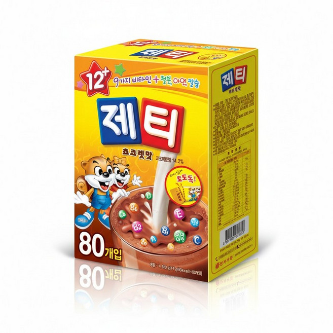 동서 제티 초코 스틱80T(대용량) 코코아, 17g, 80개입, 1개