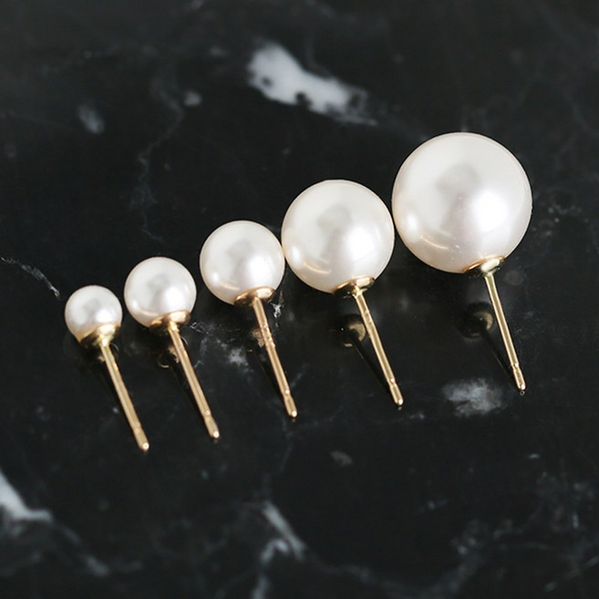 에바주얼리 14k Gold Filled 스와로브스키 혼주 진주 귀걸이 여성진주귀걸이