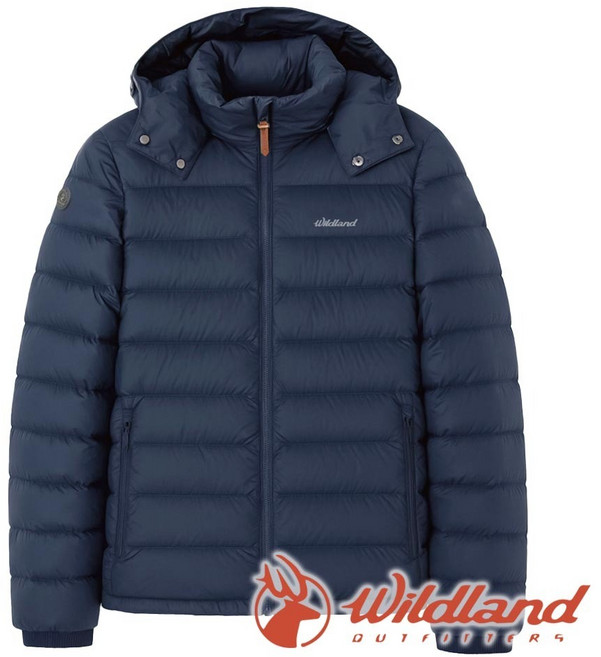 wildland 荒野 男款 700FP 可拆帽 輕暖羽絨外套 藍黑 0B32102