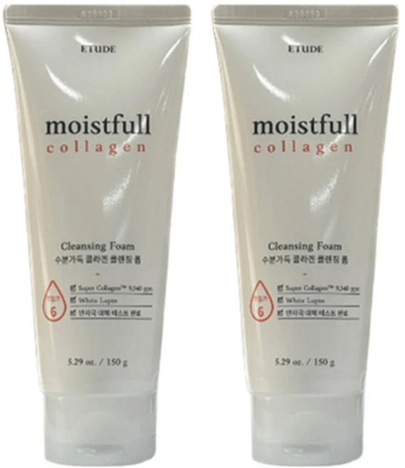 에뛰드 수분가득 콜라겐 클렌징 폼 2개세트 (150ml+150ml), 150ml, 2개 - 쿠팡