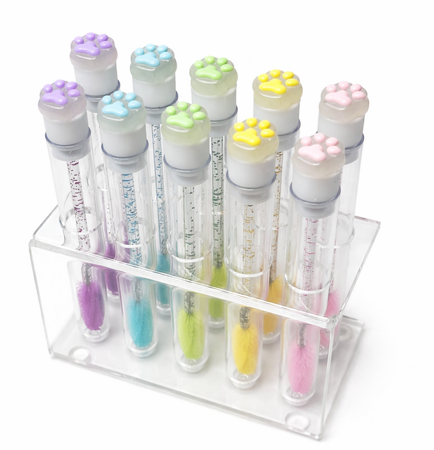 캐릭터 케이스형 속눈썹 브러쉬 10개 세트, 냥젤리