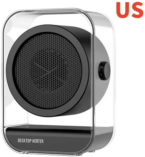 샤오미 500W 데스크탑 온풍기 PTC 세라믹 빠른 난방 가정용 라디에이터 및 사무실용 겨울 기기, 01 Black US Plug