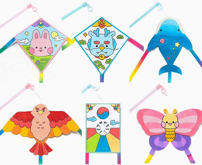 설날 미니 연 만들기 키트 초등 집콕 미술 놀이 재료, 토끼연