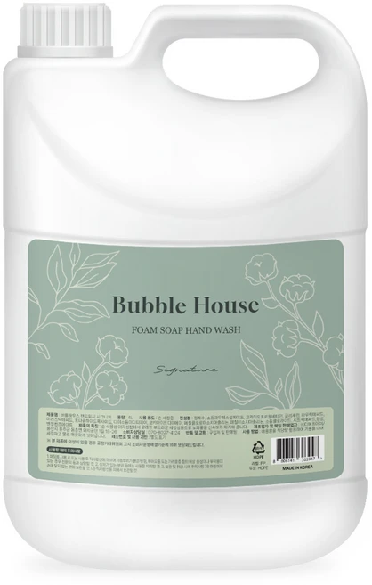 버블하우스 핸드워시 리필 대용량 손세정제 시그니처, 1개, 4L - 쿠팡