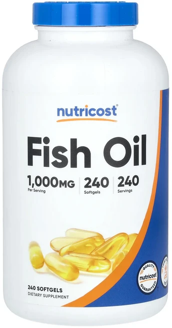 Nutricost 피쉬 오일 1000mg 소프트젤 240정, Nutricost피쉬오일1000mg소프트젤240정, 1개 - 쿠팡