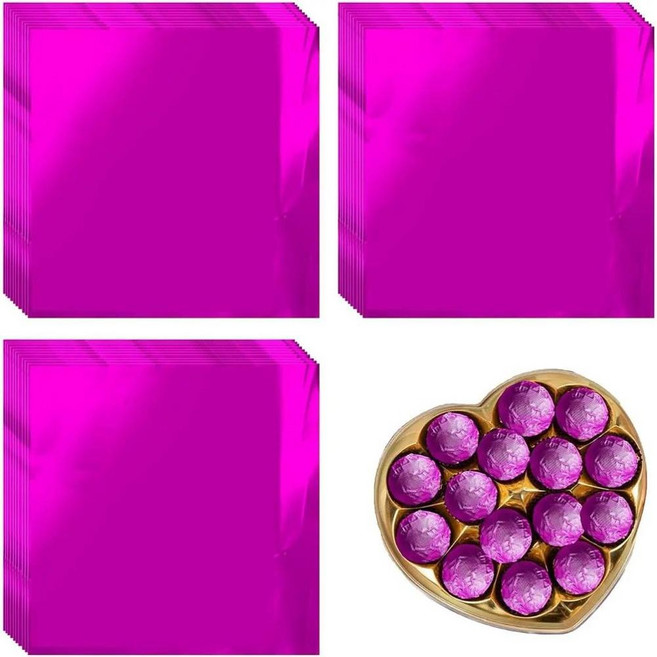 초콜릿 포장지 알루미늄 호일 시트 수제 사탕 축제용 캔디, 1개, 색상: 1. 자두 / 크기: A. 15cm