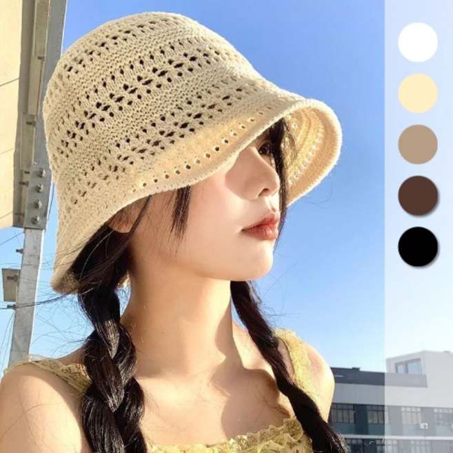 여성 버킷햇 여름 경량 니트모자