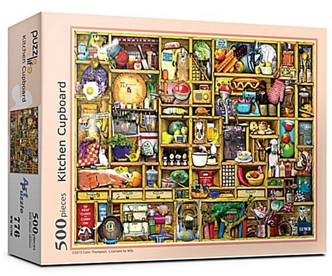 직소퍼즐 풍경 명화 부엌 식기장 500피스 PL776, 혼합색상, 1개