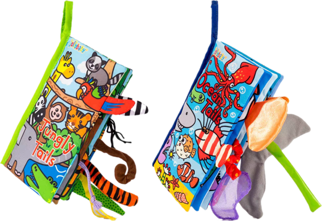 Jollybaby 헝겊책 꼬리책, 정글 + 오션, 1개