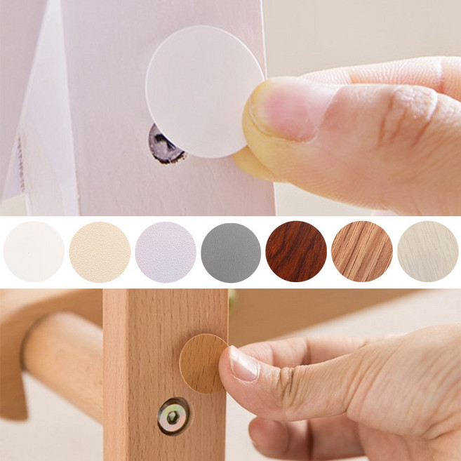 골든트리 가구 피스 못자국 PVC 원형 스티커 흠집 바닥 구멍 가리기, 회색