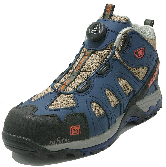 마운티아 안전화 네이비 6인치 통풍 메쉬 다이얼 충격흡수 작업화