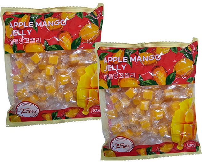 1+1 애플 망고젤리 고함량 개별포장, 500g, 2개