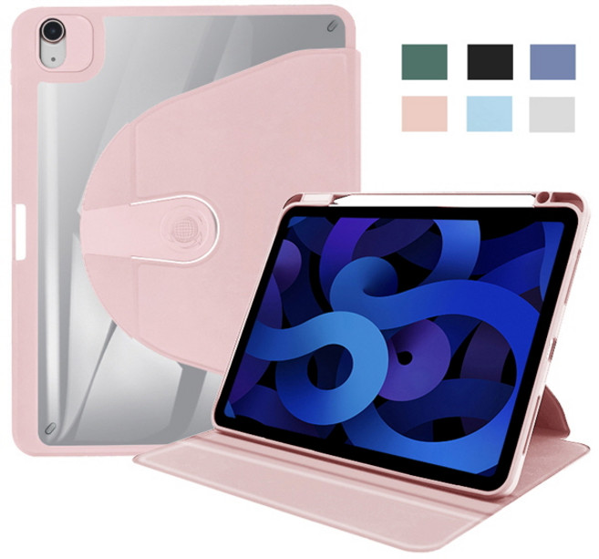 아이패드 프로6 5 4 3세대 12.9인치 360도 회전 거치대 펜슬수납 심플 가죽 태블릿 케이스, stc149 퍼플, 1개