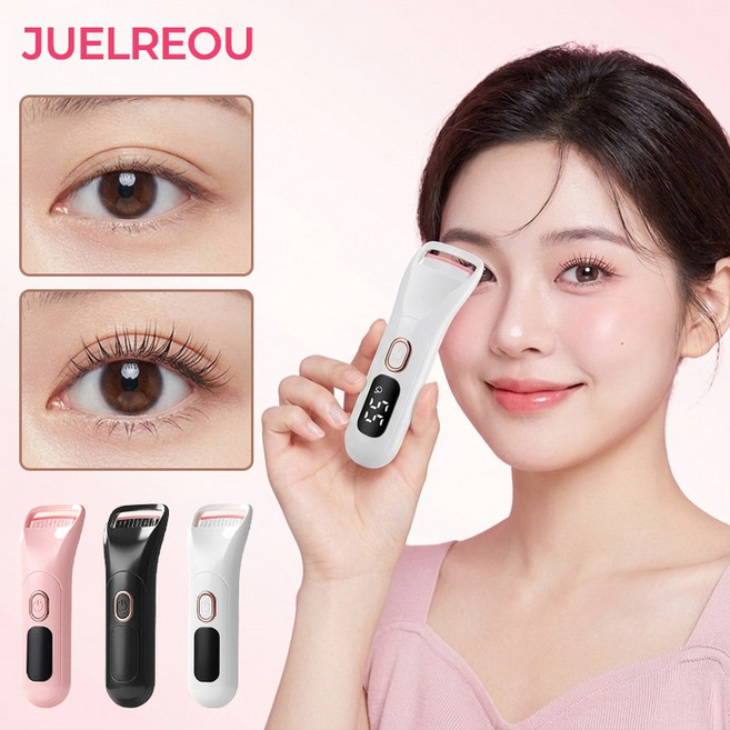 JUELREOU 속눈썹 고데기 히팅뷰러 3단계 온도 감온변색 실리콘 스트립, 화이트, XH-016